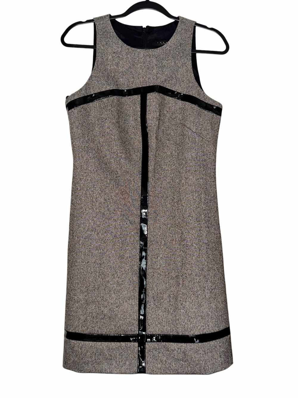 Laundry Size 8 NEW WITH TAGS Sleeveless Tweed Shift Dress with Patent Trim